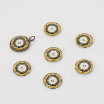 Kaboszon szklany kalejdoskop 14mm żółty