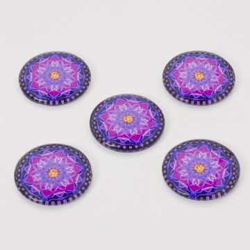 Kaboszon szklany kalejdoskop 30mm fioletowy