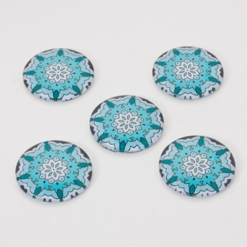 Kaboszon szklany kalejdoskop 30mm turkusowy