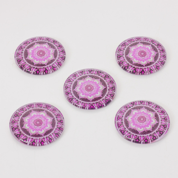 Kaboszon szklany kalejdoskop 30mm różowy