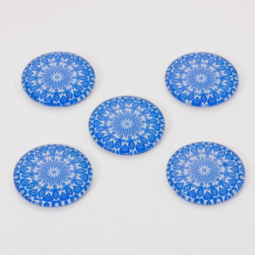 Kaboszon szklany kalejdoskop 30mm niebieski