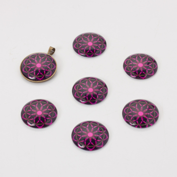 Kaboszon szklany kalejdoskop 20mm magenta