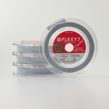 Miękka linka japońska siedmiostrunowa powlekana biała 0,5mm