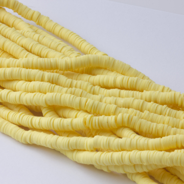 Koraliki Katsuki z modeliny jasnożółte  6mm