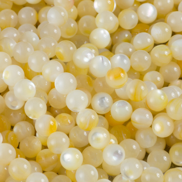 Masa perłowa kulka gładka opalizująca bananowa 8mm