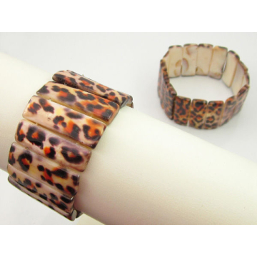 Bransoletka z masy perłowej prostokąty tygrysie 35mm