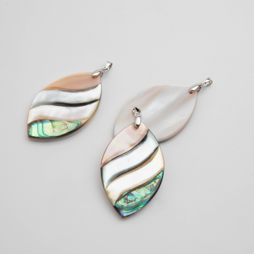 Zawieszka z muszli Paua markiza 56x28mm