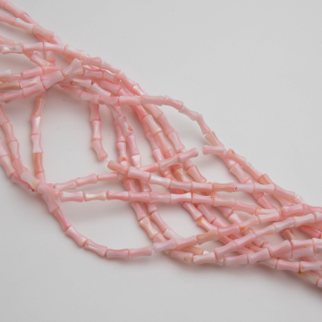 Masa perłowa kosteczki różowe 4x8mm