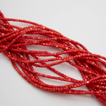 Masa perłowa walec gładki czerwony 3x3,5mm