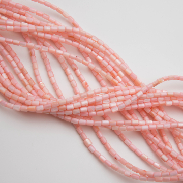 Masa perłowa walec gładki różowy 3,5x5mm