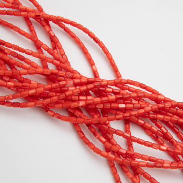 Masa perłowa walec gładki czerwony 3,5x5mm