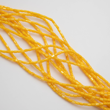 Masa perłowa walec gładki żółty 3,5x5mm