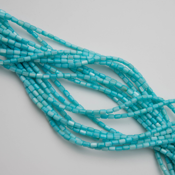 Masa perłowa walec gładki niebieski 3,5x5mm