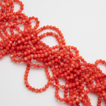 Masa perłowa kulka fasetowana czerwona 3mm