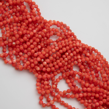 Masa perłowa kulka fasetowana czerwona 4mm