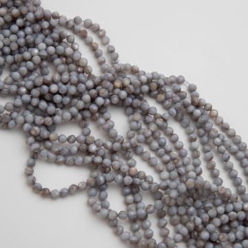 Masa perłowa kulka fasetowana szara 4mm