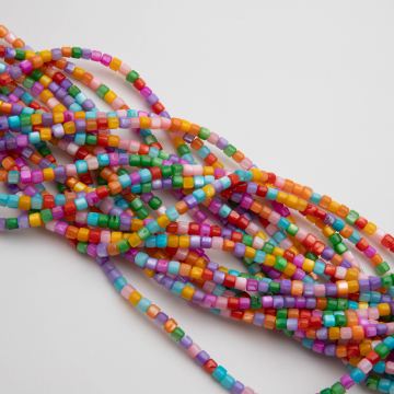 Masa perłowa walec gładki multikolor 3,5x3,5mm