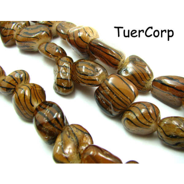 Masa perłowa bryłka lakierowana brązowa 18mm