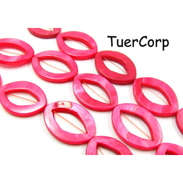 Masa perłowa oczko fuksja 25x18mm