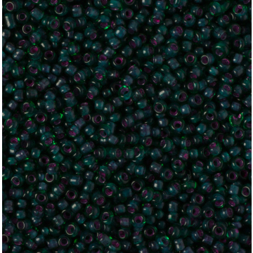 Koraliki NihBeads 12/0 Inside-Color Grass Green/ Fucia Line