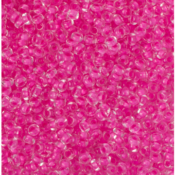Koraliki NihBeads 12/0 Inside-Color Crystal/ Fucia Line