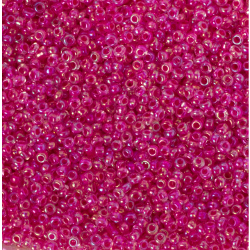 Koraliki NihBeads 12/0 Inside-Color Rainbow Crystal/ Hot Pink Line