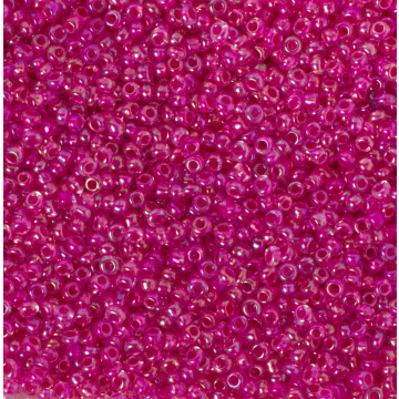 Koraliki NihBeads 12/0 Inside-Color Rainbow Crystal/ Hot Pink Line