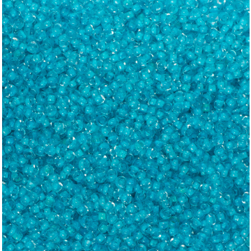 Koraliki NihBeads 12/0 Inside-Color Crystal/ Blue Turquoise Line