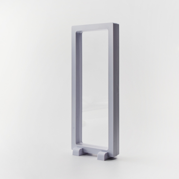 Ekspozytor z membraną ramka 3D biała z podstawką 9x23cm