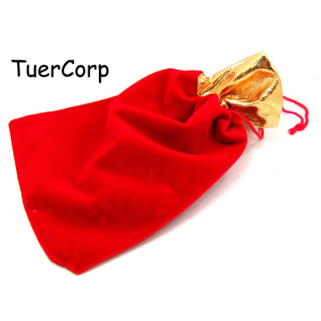 Woreczek z aksamitu czerwony 18x15cm