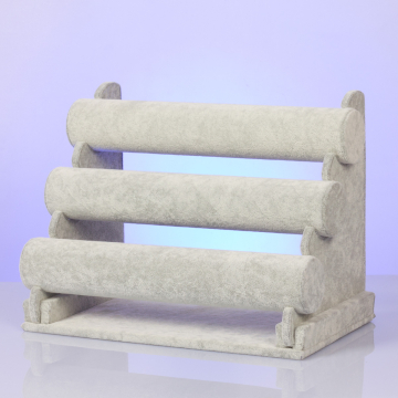 Ekspozytor potrójny na bransoletki szary 10x31x17cm