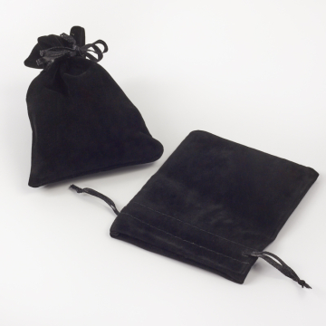 Woreczek ozdobny do biżuterii czarny 9x12cm