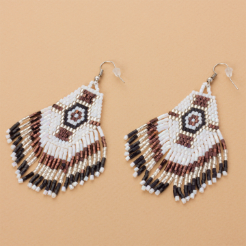 Kolczyki boho z koralików Matsuno 80mm