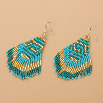 Kolczyki boho z koralików Matsuno 80mm