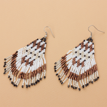 Kolczyki boho z koralików Matsuno 80mm