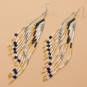 Kolczyki boho z koralików Matsuno 14cm