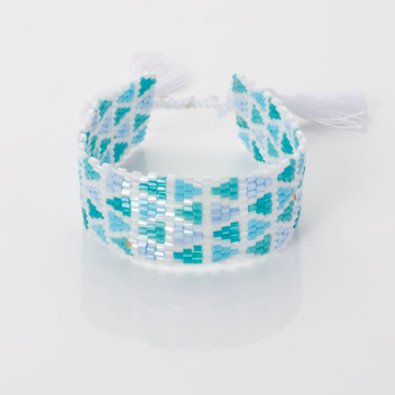 Bransoletka boho 13 rzędowa z koralików Matsuno 17-27cm