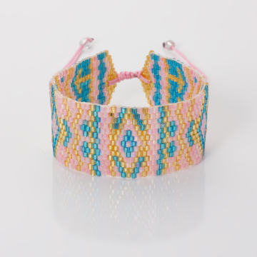 Bransoletka boho 13 rzędowa z koralików Matsuno 17-27cm