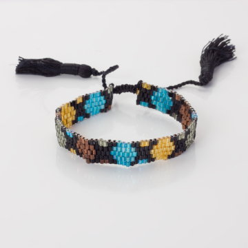 Bransoletka boho 5 rzędowa z koralików Matsuno 17-27cm