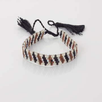 Bransoletka boho 5 rzędowa z koralików Matsuno 17-27cm