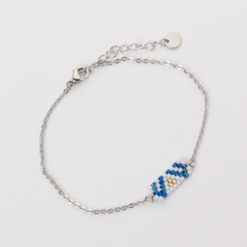 Bransoletka z koralików Toho na łańcuszku ze stali chirurgicznej dł. regulowana