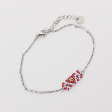 Bransoletka z koralików Toho na łańcuszku ze stali chirurgicznej dł. regulowana