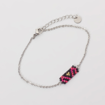 Bransoletka z koralików Toho na łańcuszku ze stali chirurgicznej dł. regulowana