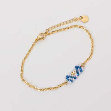 Bransoletka z koralików Toho na łańcuszku ze stali chirurgicznej dł. regulowana