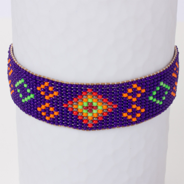 Bransoletka z koralików na krośnie 13 rzędów dł, regulowana