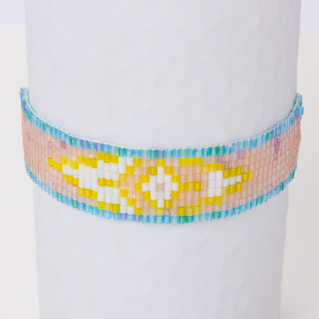 Bransoletka z koralików na krośnie 9 rzędów dł. regulowana