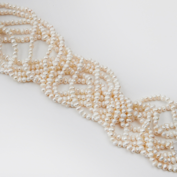 Perły naturalne potato hodowlane 3-4mm Perły naturalne potato hodowlane 3-4mm
