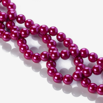 Perły seashell kulki fuksja 10mm