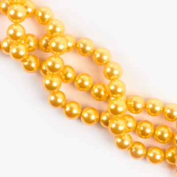 Perły seashell kulki złociste 12mm