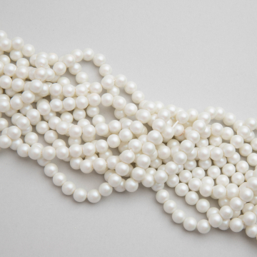 Perły ceramiczne kulki satynowe białe 6mm